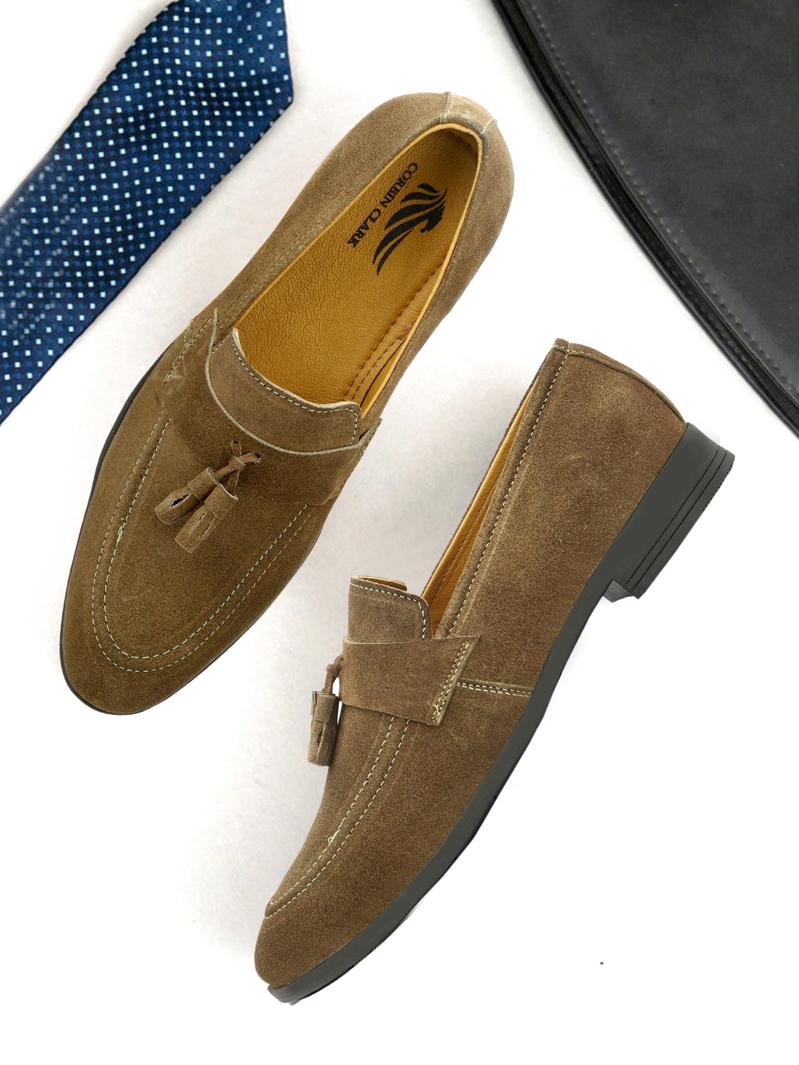 Suede Leather Slip on Loafer with Tassels – Corbin Clark
