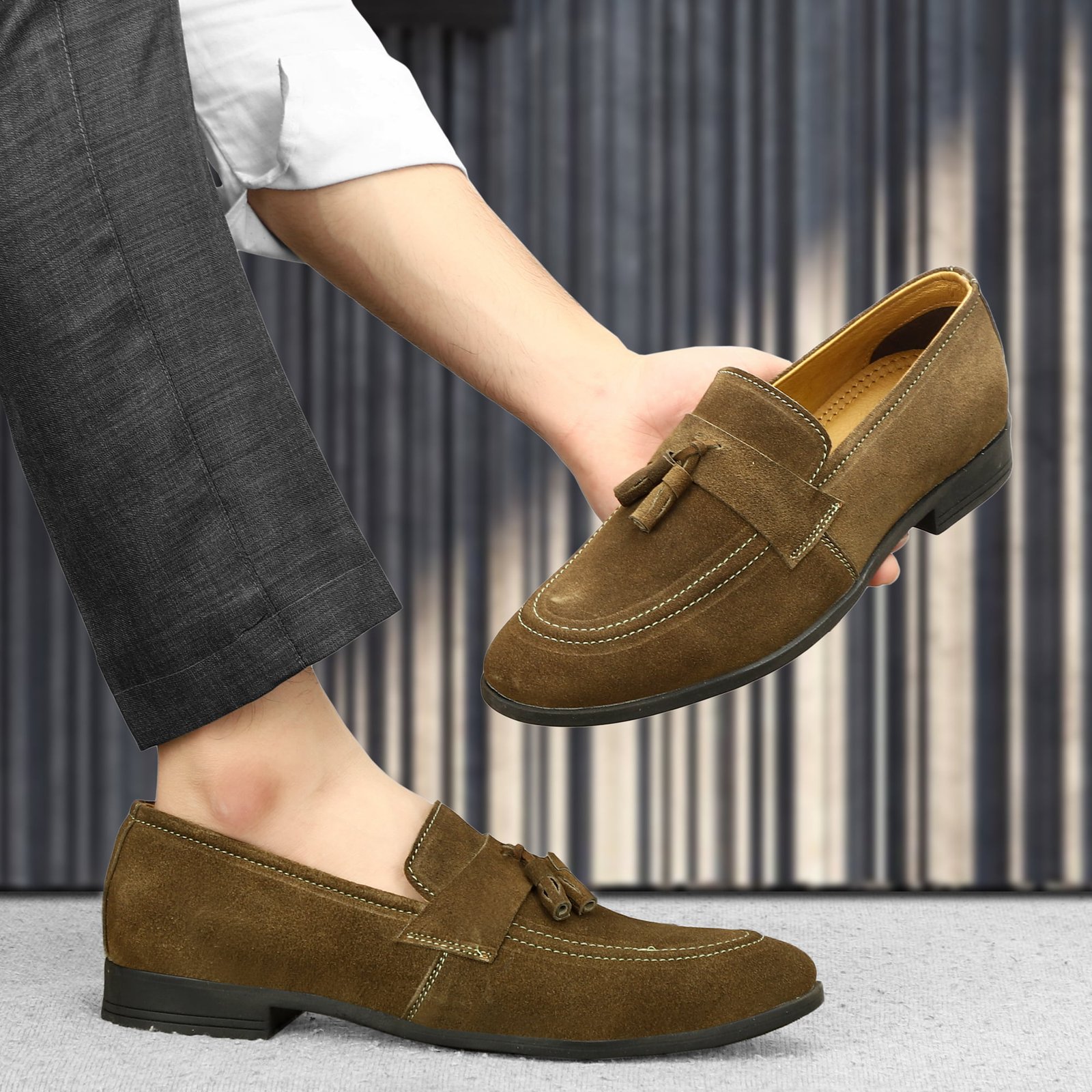 Suede Leather Slip on Loafer with Tassels – Corbin Clark